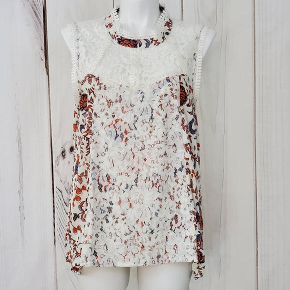 LAST Lace Top Jacquard Plus Sleeveless Self Esteem - Picture 8 of 9